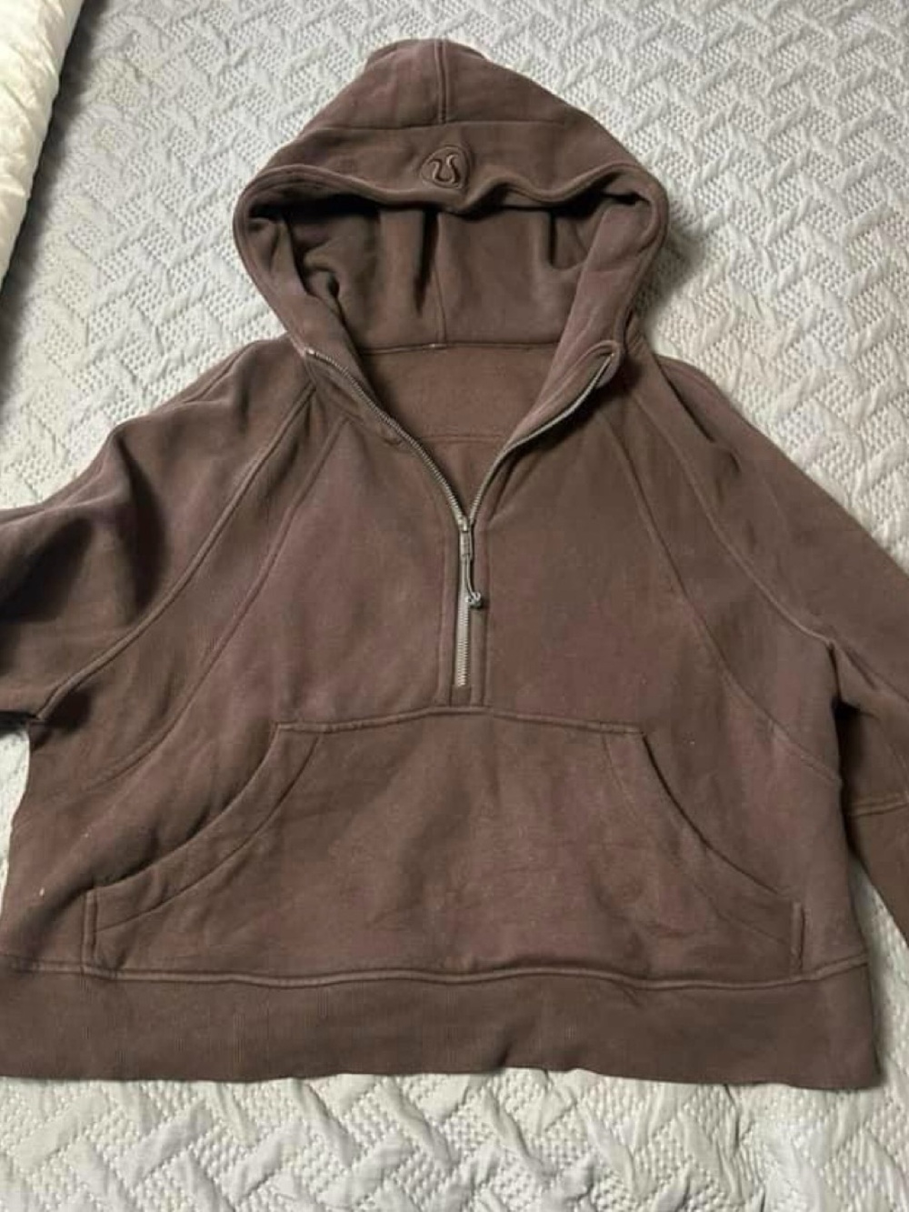 lululemon athletica Brown Half-Zip Hooded Pullover